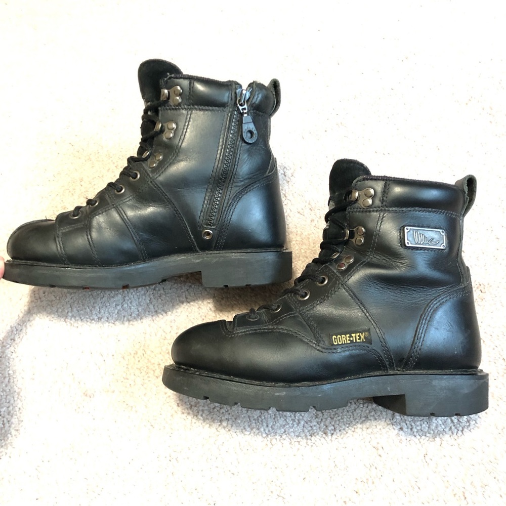 HARLEY-DAVIDSON 88035 Ladies ‘WillieG’ Gore-tex Boots Black Leather Biker Sz 6.5